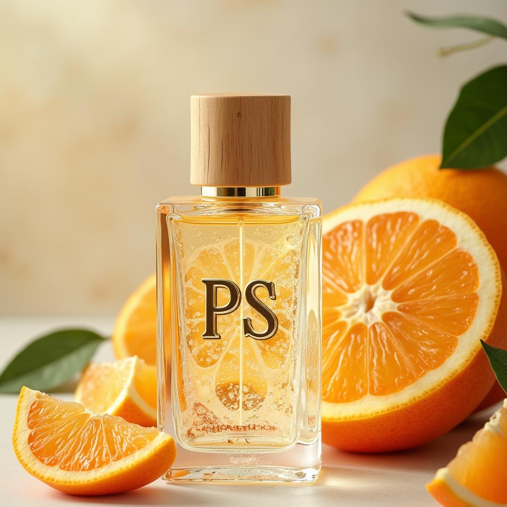عطر پی اس هانی مون در کنار پرتقال