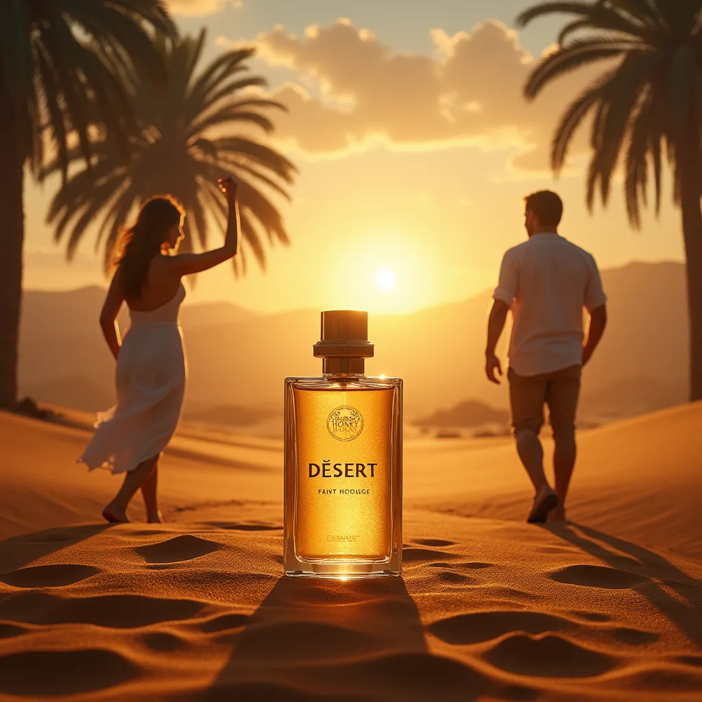 یک خانم و اقا در بیابان در حال قدم زدن