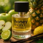 عطر اپل برندی در کنار آناناس و سیب سبز